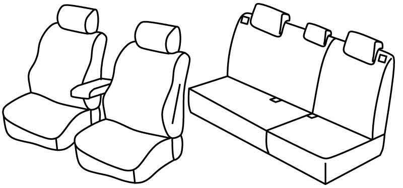 Set coprisedili Superior - Nero/Rosso - compatibile per Renault Modus (09/04>06/13)