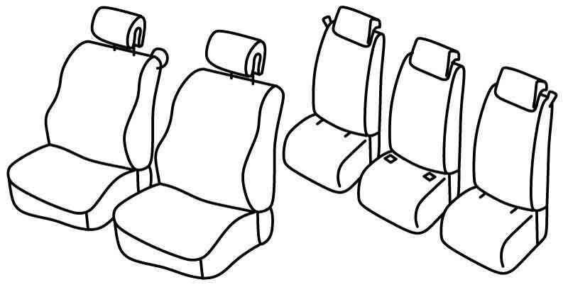 Set coprisedili Superior - Nero/Blu - compatibile per Renault Scenic (06/03>08/09)