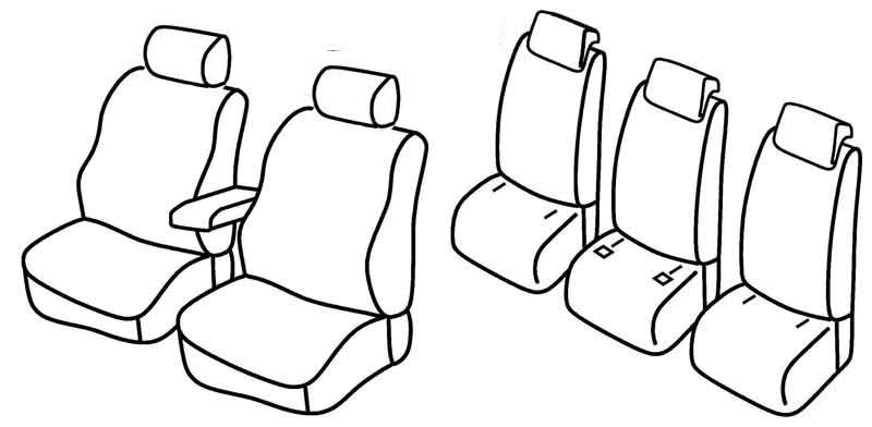 Set coprisedili Superior - Nero/Blu - compatibile per Renault Scenic X-Mod 5 posti (09/09>09/16)