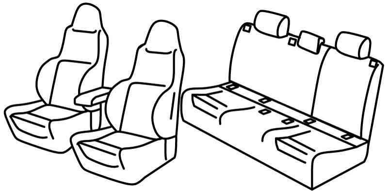 Set coprisedili Superior - Nero/Rosso - compatibile per Renault Megane IV Berlina (01/16>12/23) GT Line