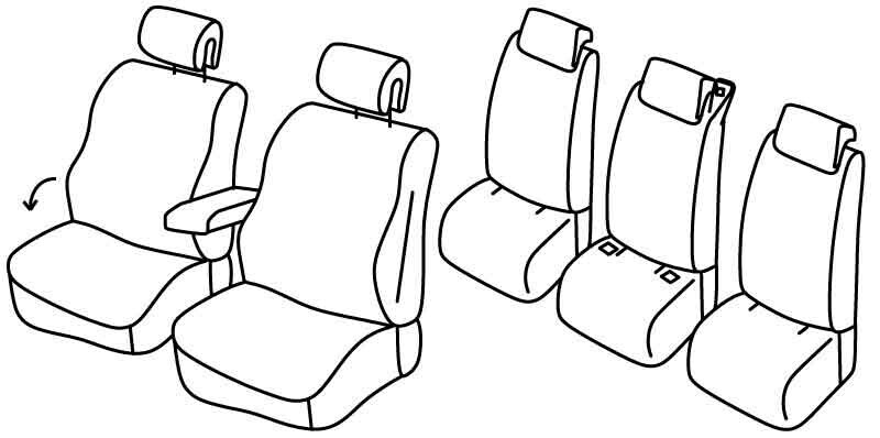 Set coprisedili Superior - Grigio/Nero - compatibile per Renault Scenic X-Mod 5 posti (09/09>09/16)