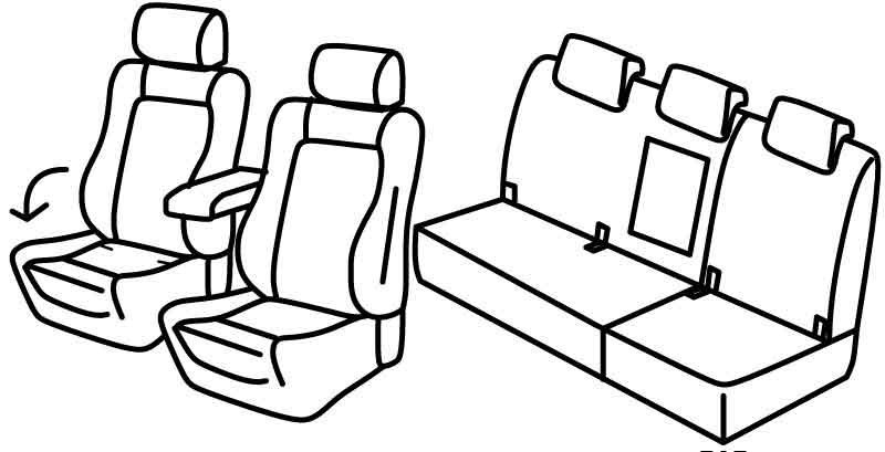 Set coprisedili Superior - Nero/Rosso - compatibile per Renault Scenic 5 posti (10/16>12/22)