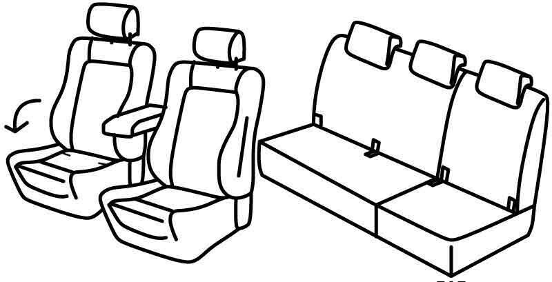 Set coprisedili Superior - Nocciola - compatibile per Renault Scenic 5 posti (10/16>12/22)