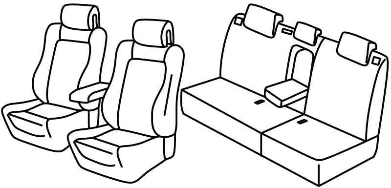 Set coprisedili Superior - Nero/Blu - compatibile per Renault Megane III 5p (11/08>12/15) GT Line