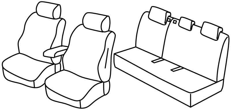 Set coprisedili Superior - Nero/Blu - compatibile per Renault Modus (02/08>06/13)