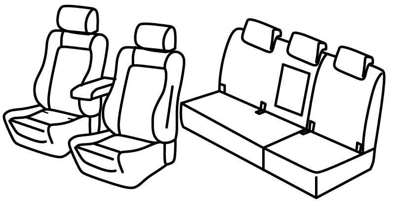 Set coprisedili Superior - Nero/Rosso - compatibile per Renault Scenic 5 posti (10/16>12/22)
