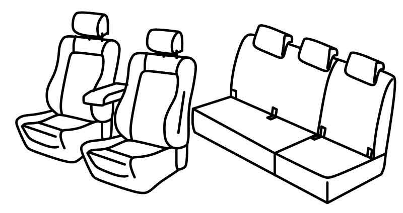 Set coprisedili Superior - Beige - compatibile per Renault Scenic 5 posti (10/16>12/22)
