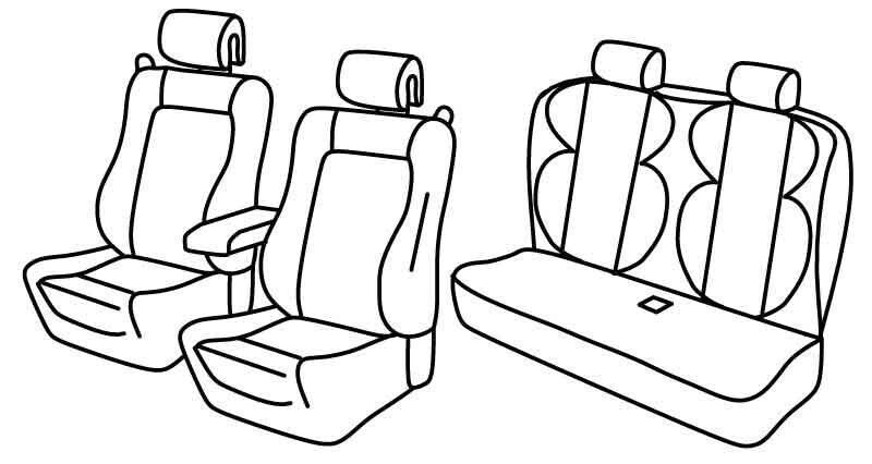 Set coprisedili Superior - Nero/Blu - compatibile per Renault Megane III C-C (06/10>02/14)