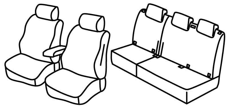 Set coprisedili Superior - Nero/Rosso - compatibile per Renault Kangoo 5p (06/21>)