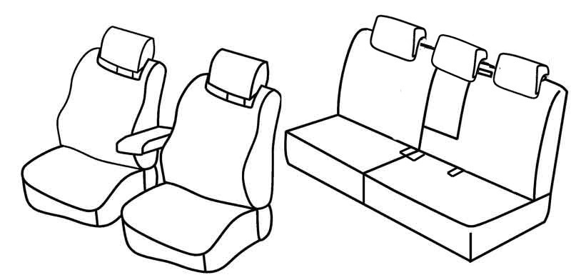 Set coprisedili Superior - Nero/Blu - compatibile per Seat Altea XL (01/07>06/15)