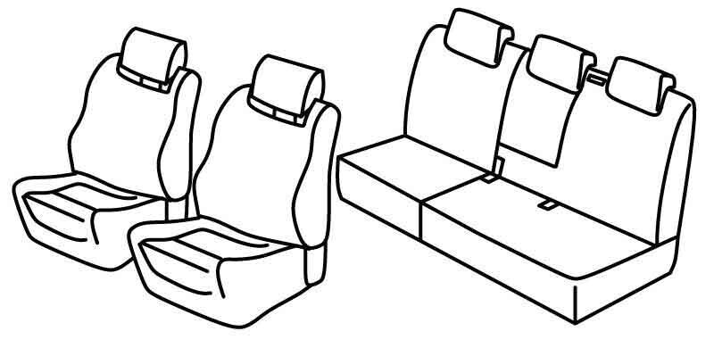 Set coprisedili Superior - Nero/Blu - compatibile per Seat Altea XL (01/07>06/15) Freetrack