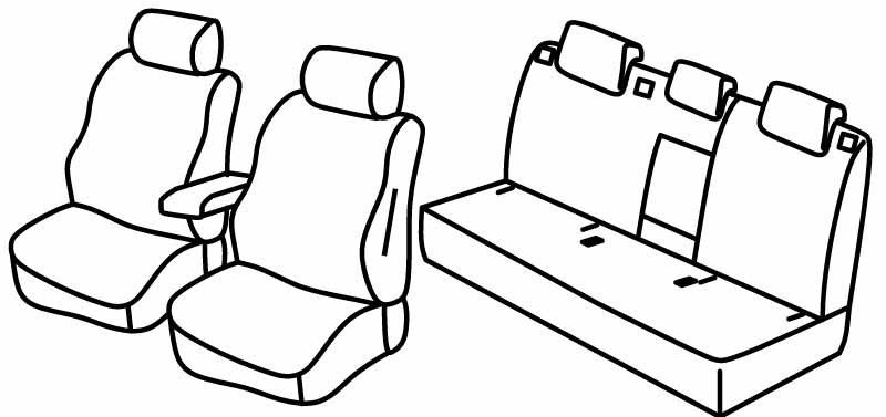 Set coprisedili Superior - Nero/Blu - compatibile per Seat Ateca (07/16>) Style, Business