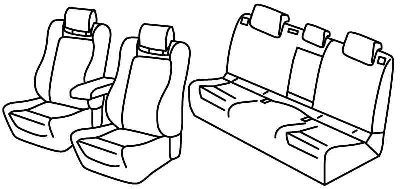 Set coprisedili Superior - Grigio/Nero - compatibile per Seat Leon 5p (06/20>) FR