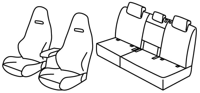 Set coprisedili Superior - Nero/Blu - compatibile per Seat Tarraco (01/19>05/25) FR