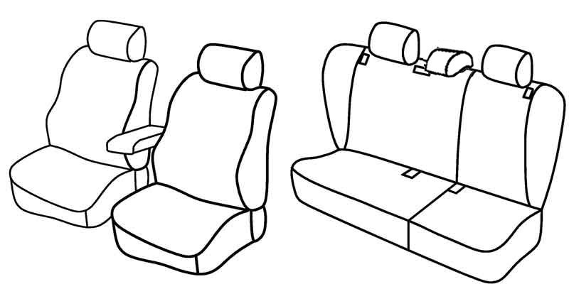 Set coprisedili Superior - Nocciola - compatibile per Skoda Octavia 5p (09/04>02/13) - Skoda Octavia Wagon (01/05>04/13)
