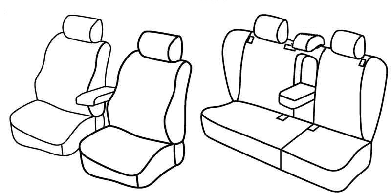 Set coprisedili Superior - Nero/Grigio - compatibile per Skoda Octavia 5p (09/04>02/13) - Skoda Octavia Wagon (01/05>04/13)