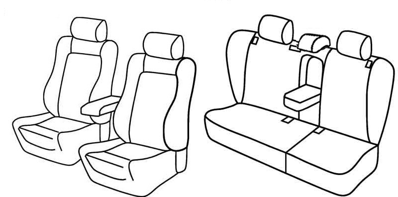 Set coprisedili Superior - Nero/Blu - compatibile per Skoda Octavia 5p (09/04>02/13) - Skoda Octavia Wagon (01/05>04/13)