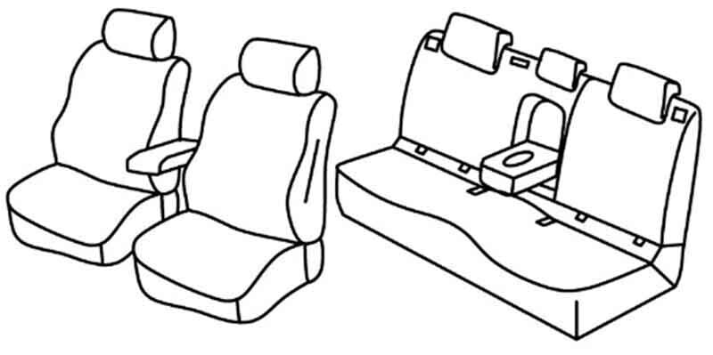 Set coprisedili Superior - Nero/Rosso - compatibile per Skoda Octavia 5p (03/13>12/16) Elegance