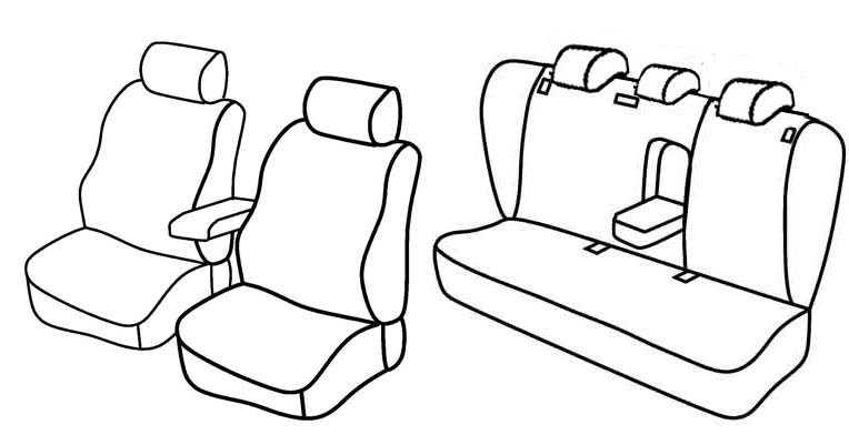 Set coprisedili Superior - Nero/Rosso - compatibile per Skoda Superb 4p (09/08>08/13)