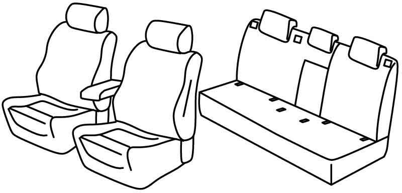 Set coprisedili Superior - Grigio/Nero - compatibile per Skoda Octavia Wagon (06/20>)