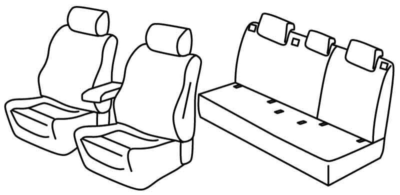 Set coprisedili Superior - Nero/Blu - compatibile per Skoda Octavia Wagon (06/20>)