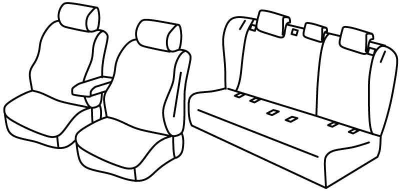 Set coprisedili Superior - Nero/Blu - compatibile per Skoda Superb 4p (09/19>12/23)