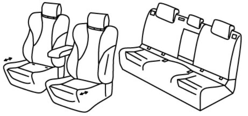 Set coprisedili Superior - Nero/Grigio - compatibile per Skoda Superb Wagon (04/24>) DSG