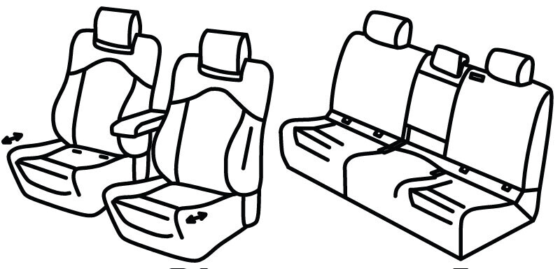 Set coprisedili Superior - Beige - compatibile per Skoda Kodiaq 5p (06/24>) Selection