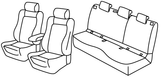 Set coprisedili Superior - Nero/Blu - compatibile per Skoda Karoq (12/17>)
