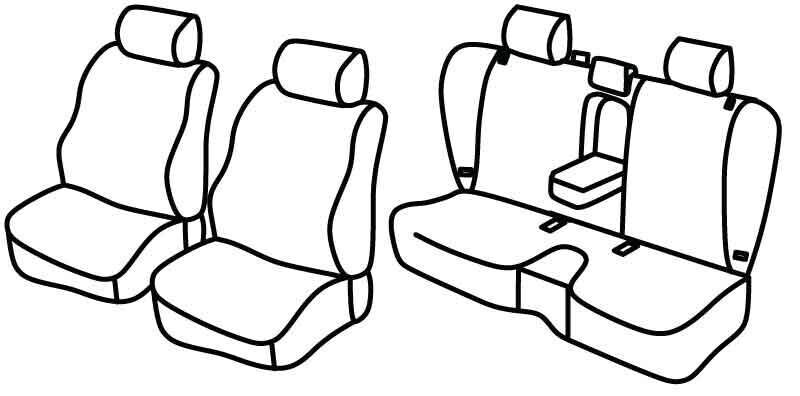 Set coprisedili Superior - Nero/Rosso - compatibile per Subaru Forester (04/08>01/13)