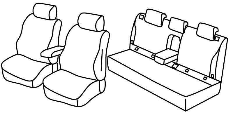 Set coprisedili Superior - Grigio/Nero - compatibile per Subaru Outback (03/15>03/21)