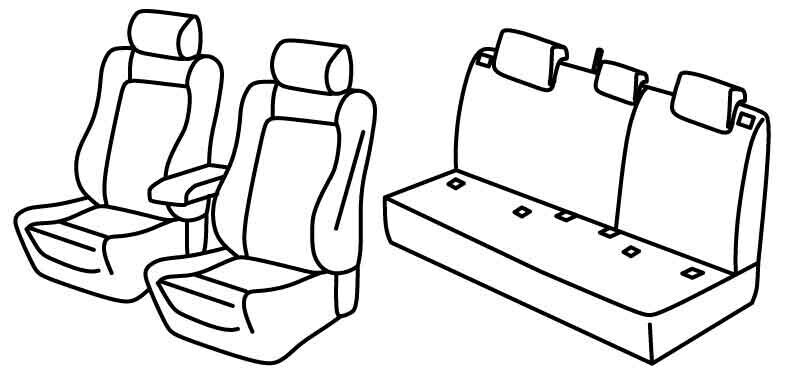 Set coprisedili Superior - Beige - compatibile per Subaru Xv (01/12>01/18) Free, Style, Limited