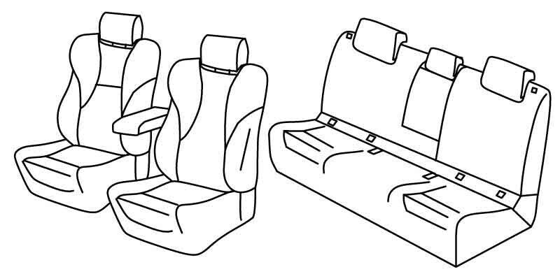 Set coprisedili Superior - Nero/Rosso - compatibile per Subaru Xv (02/18>)