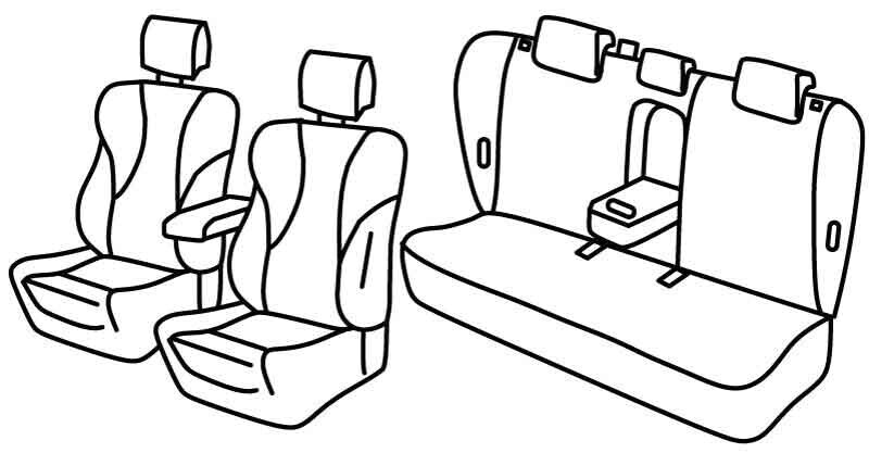 Set coprisedili Superior - Grigio/Nero - compatibile per Subaru Outback (04/21>) Elettrica
