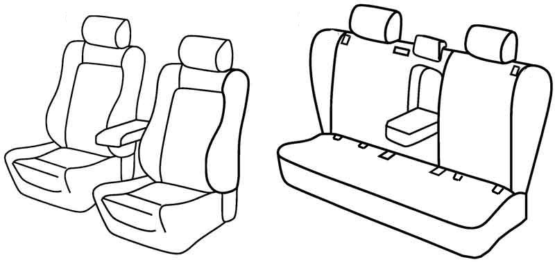 Set coprisedili Superior - Beige - compatibile per Toyota Avensis 4p (05/03>03/09) fino al 2005