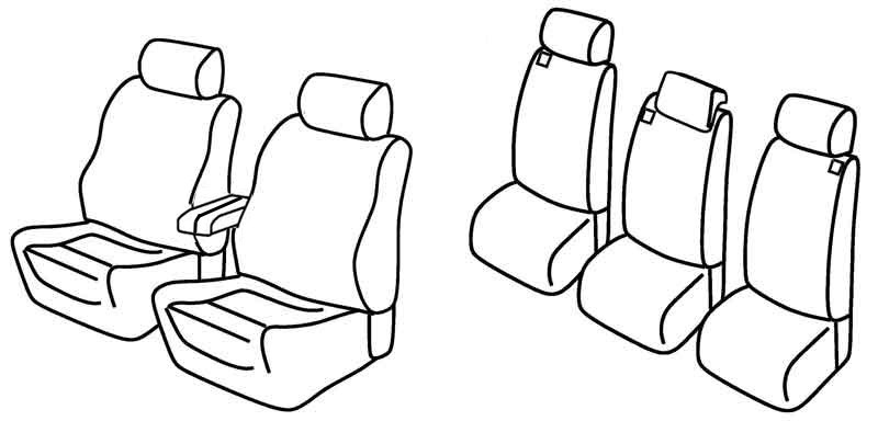 Set coprisedili Superior - Nocciola - compatibile per Toyota Corolla Verso (09/04>05/09)