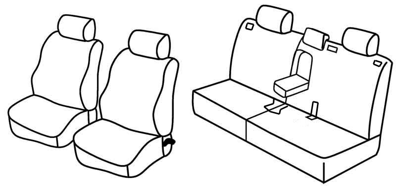 Set coprisedili Superior - Nocciola - compatibile per Toyota Land Cruiser 3p (12/02>10/09) - Toyota Land Cruiser 5p (12/02>10/09)