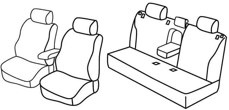 Set coprisedili Superior - Nero/Blu - compatibile per Toyota Prius 5p (07/09>02/16)
