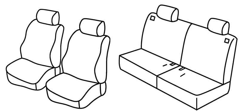 Set coprisedili Superior - Nero/Grigio - compatibile per Toyota Rav4 5p (10/00>01/06) dal 2004