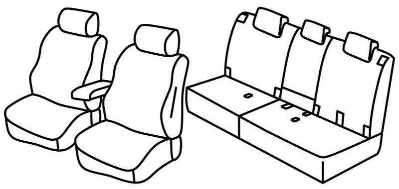 Set coprisedili Superior - Nero/Rosso - compatibile per Toyota Rav4 (02/06>02/13)