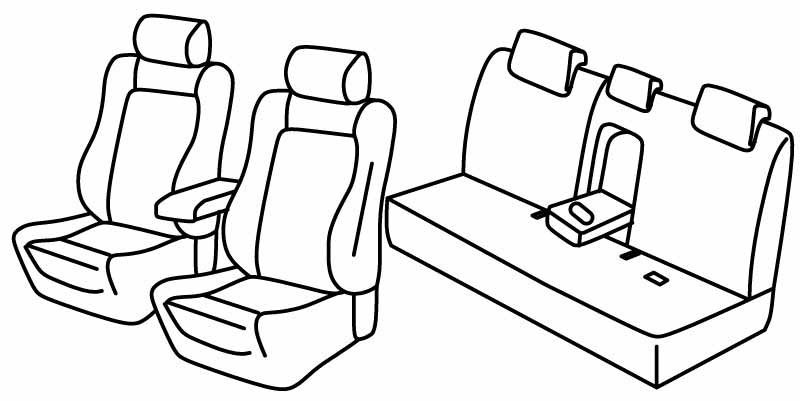 Set coprisedili Superior - Grigio/Nero - compatibile per Toyota Rav4 (01/16>02/19) Hybrid