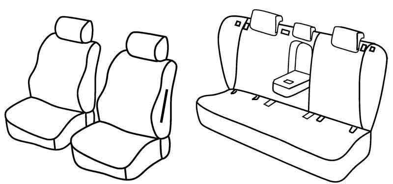 Set coprisedili Superior - Nero/Blu - compatibile per Toyota Avensis 4p (04/09>03/19)
