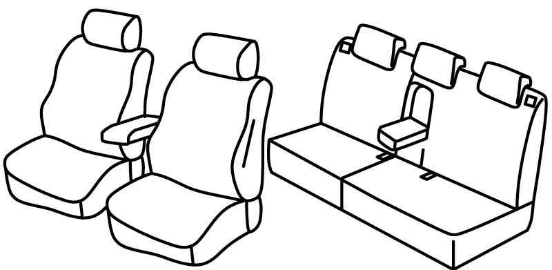 Set coprisedili Superior - Nocciola - compatibile per Toyota Verso-S (03/11>06/15)
