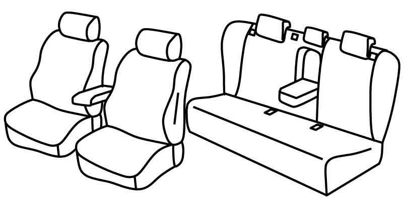 Set coprisedili Superior - Nero/Grigio - compatibile per Toyota Prius 5p (03/04>06/09)