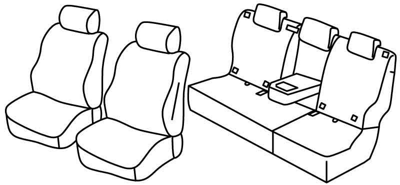 Set coprisedili Superior - Nocciola - compatibile per Toyota Land Cruiser 5p (12/17>07/24)