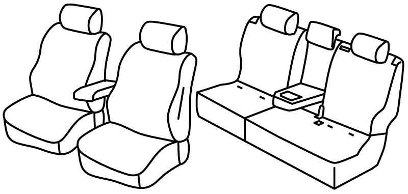 Set coprisedili Superior - Nocciola - compatibile per Toyota Land Cruiser 5p (11/13>07/24)