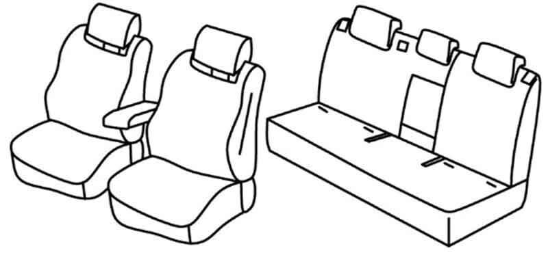 Set coprisedili Superior - Grigio/Nero - compatibile per Toyota Rav4 (03/19>) Hybrid
