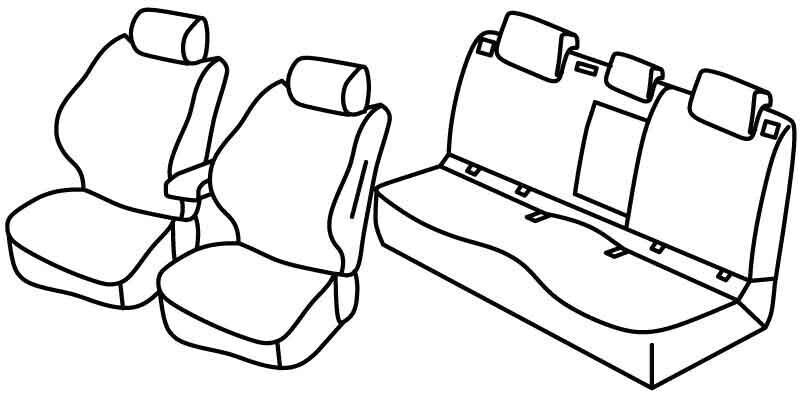 Set coprisedili Superior - Nero/Blu - compatibile per Toyota Corolla 5p (03/19>06/25) Hybrid