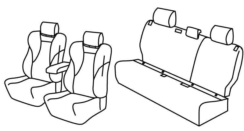 Set coprisedili Superior - Grigio/Nero - compatibile per Toyota Yaris 5p (09/20>) Hybrid - Toyota Yaris Cross 5p (09/21>)