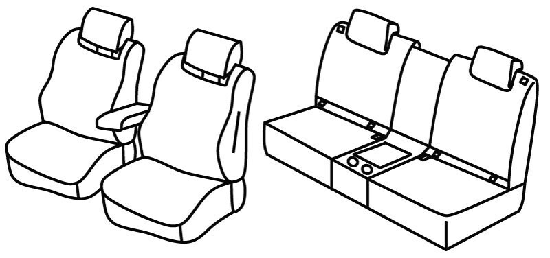 Set coprisedili Superior - Nero/Rosso - compatibile per Toyota Prius Plug-in 5p (11/17>)